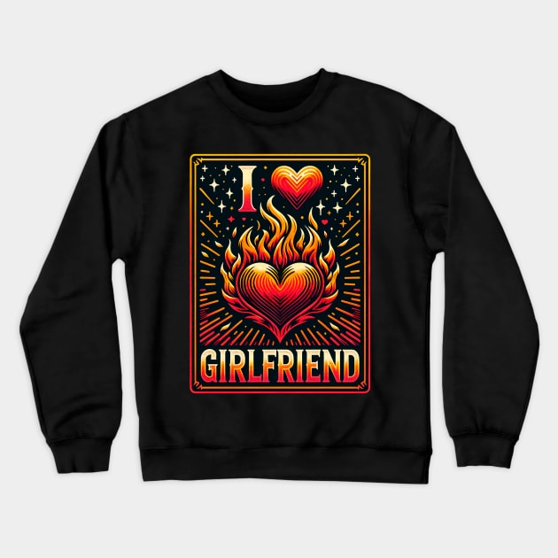 Fiery Sweetheart Love Crewneck Sweatshirt by EternalEntity